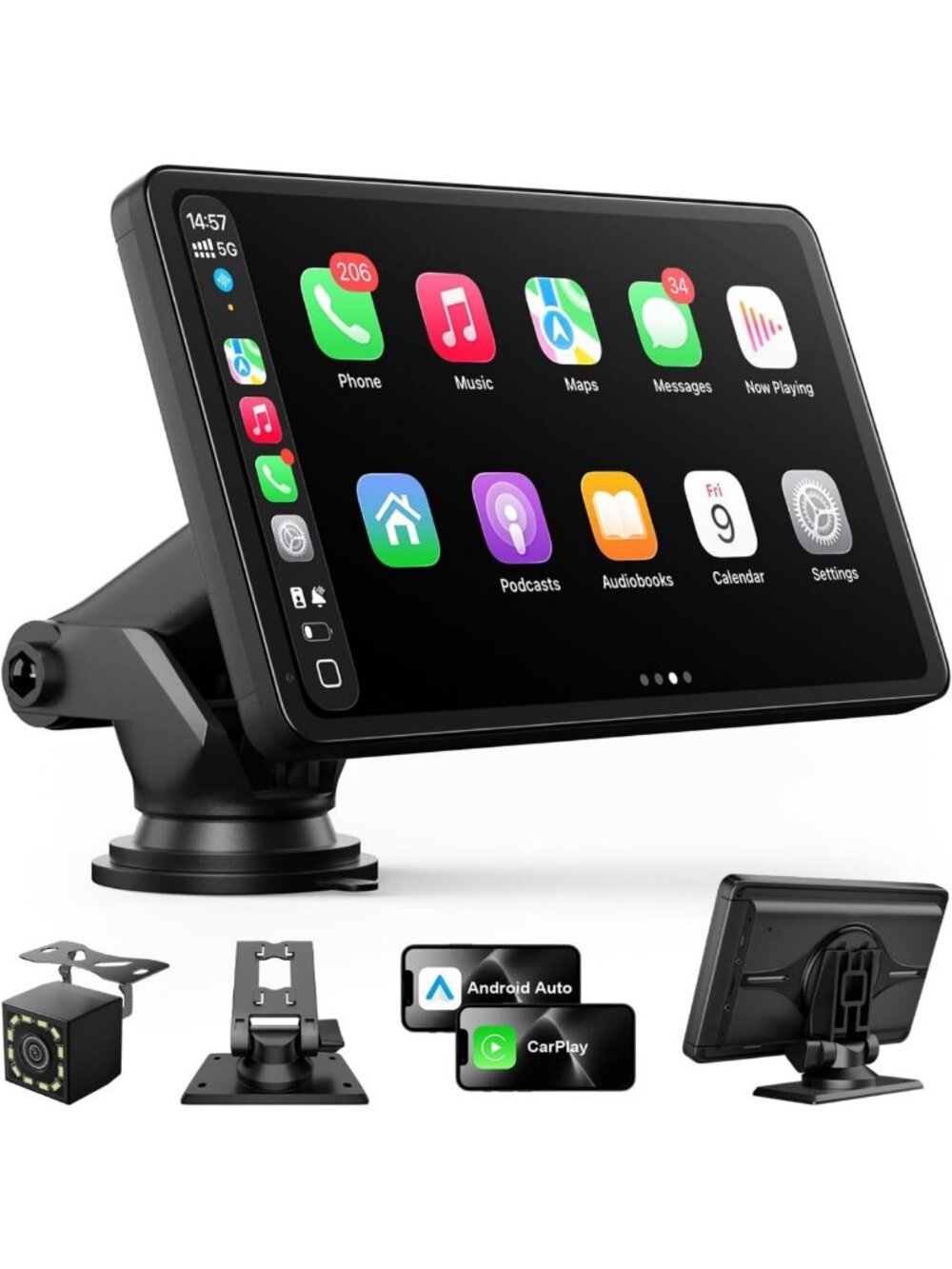 7" Wireless Carplay & Android Auto Screen for Cars - Smart Touch Display